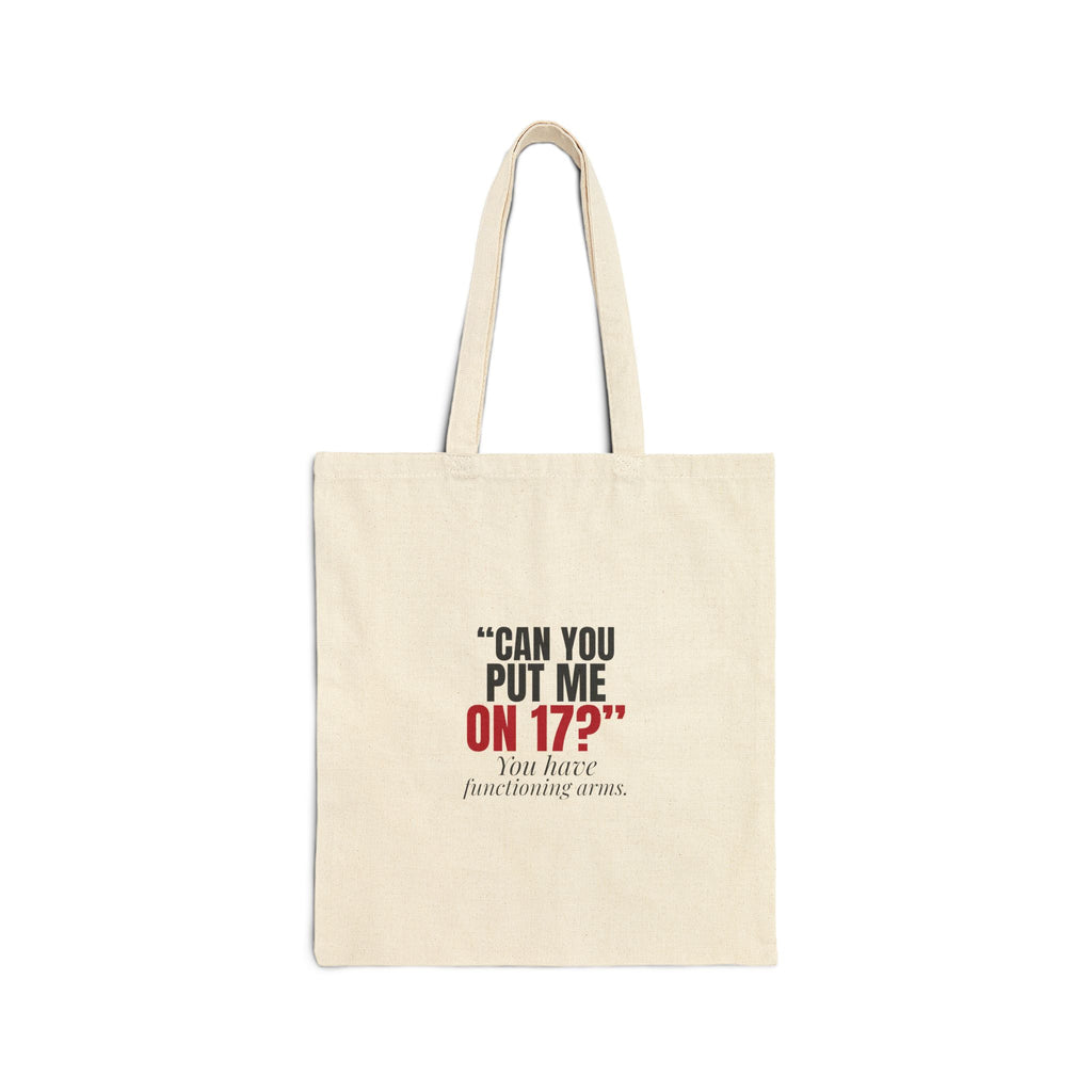 "Can You Put Me on 17?" — Roulette Tote Bag