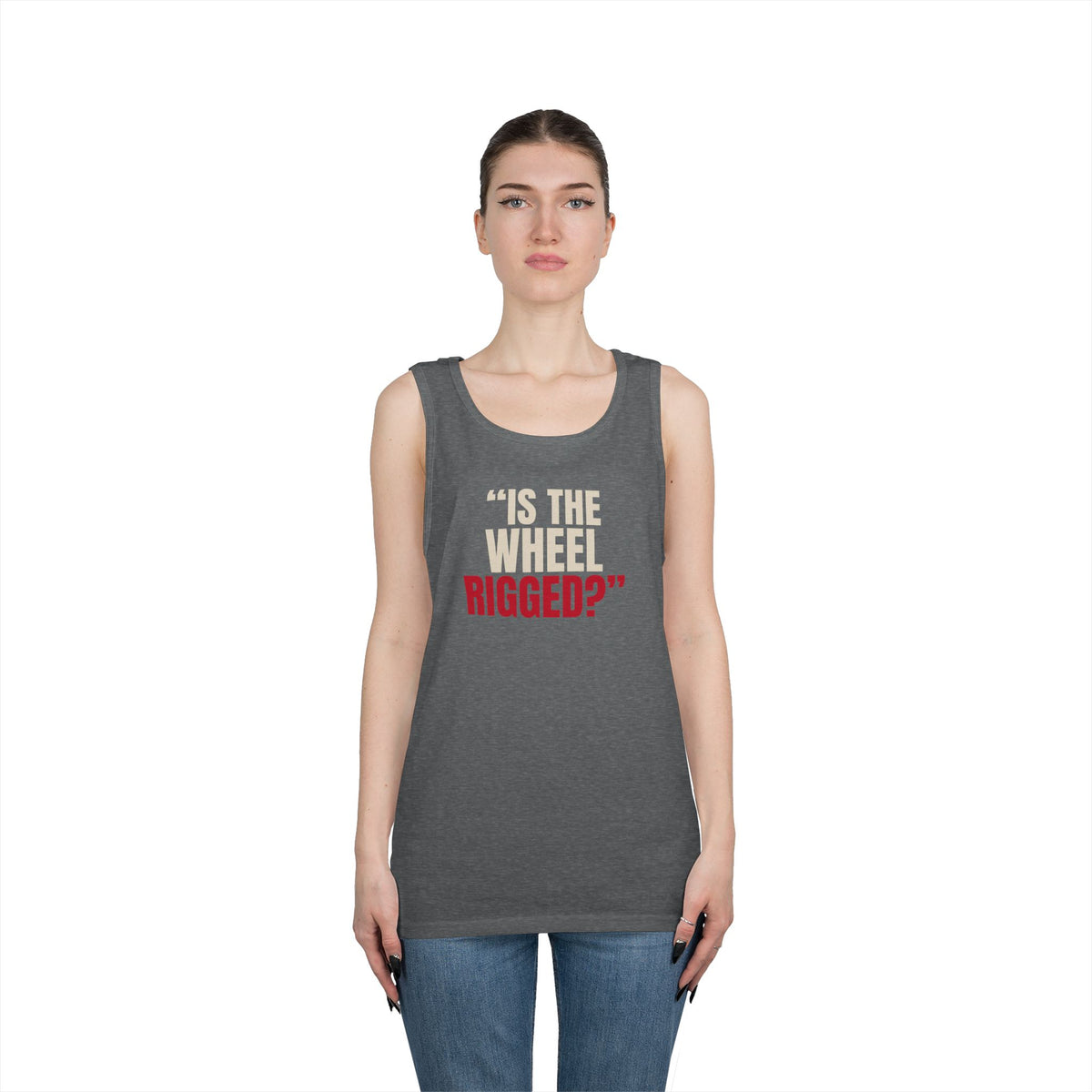"Is the Wheel Rigged?" — Roulette Tank Top