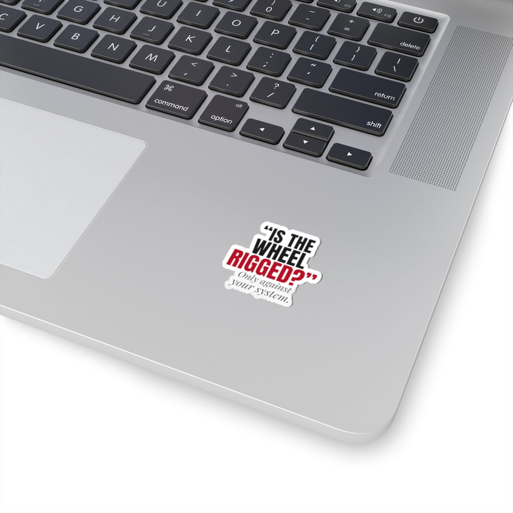 "Is the Wheel Rigged?" — Roulette Sticker