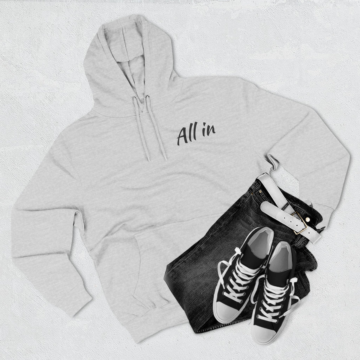 Three-Panel Fleece Hoodie "All in" poker joker