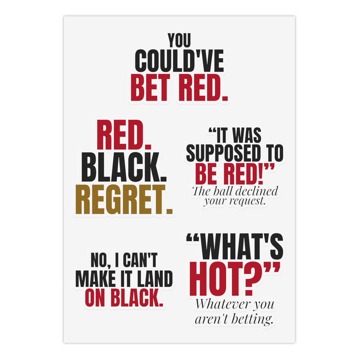 Red or Black — Roulette Sticker Sheet