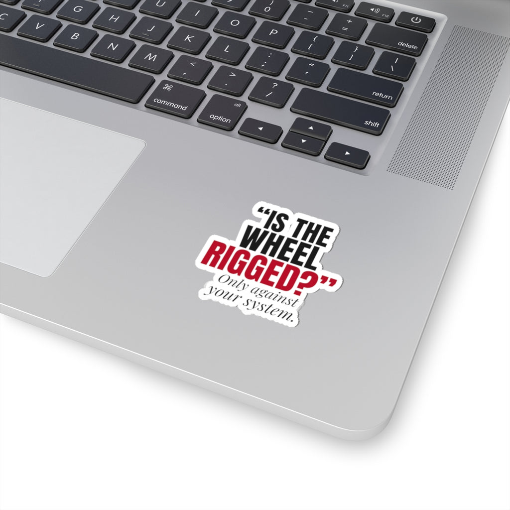"Is the Wheel Rigged?" — Roulette Sticker