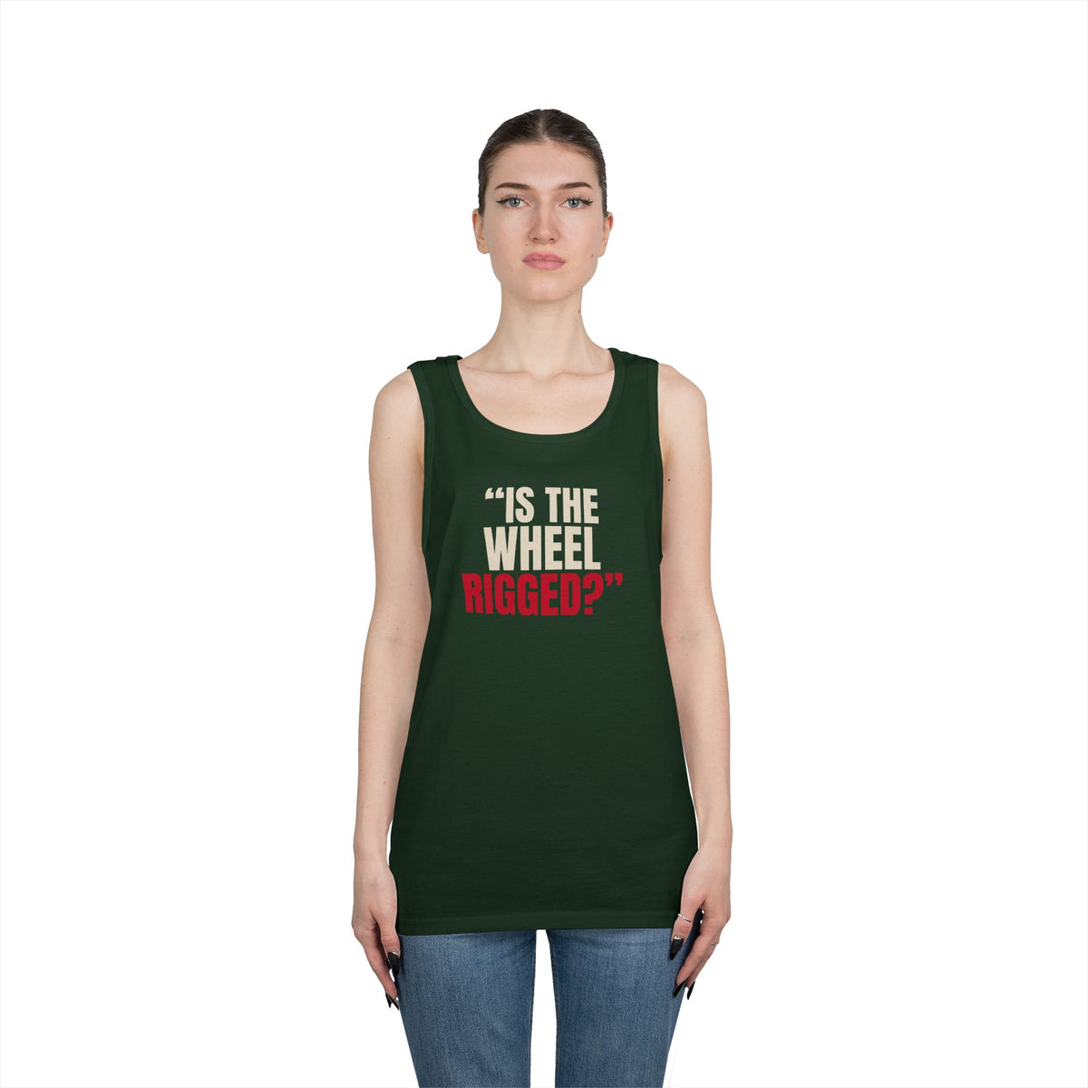 "Is the Wheel Rigged?" — Roulette Tank Top