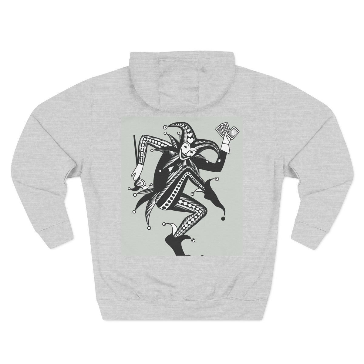 Three-Panel Fleece Hoodie "All in" poker joker