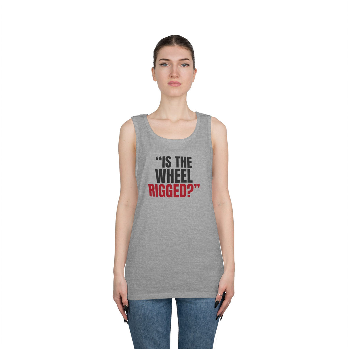 "Is the Wheel Rigged?" — Roulette Tank Top