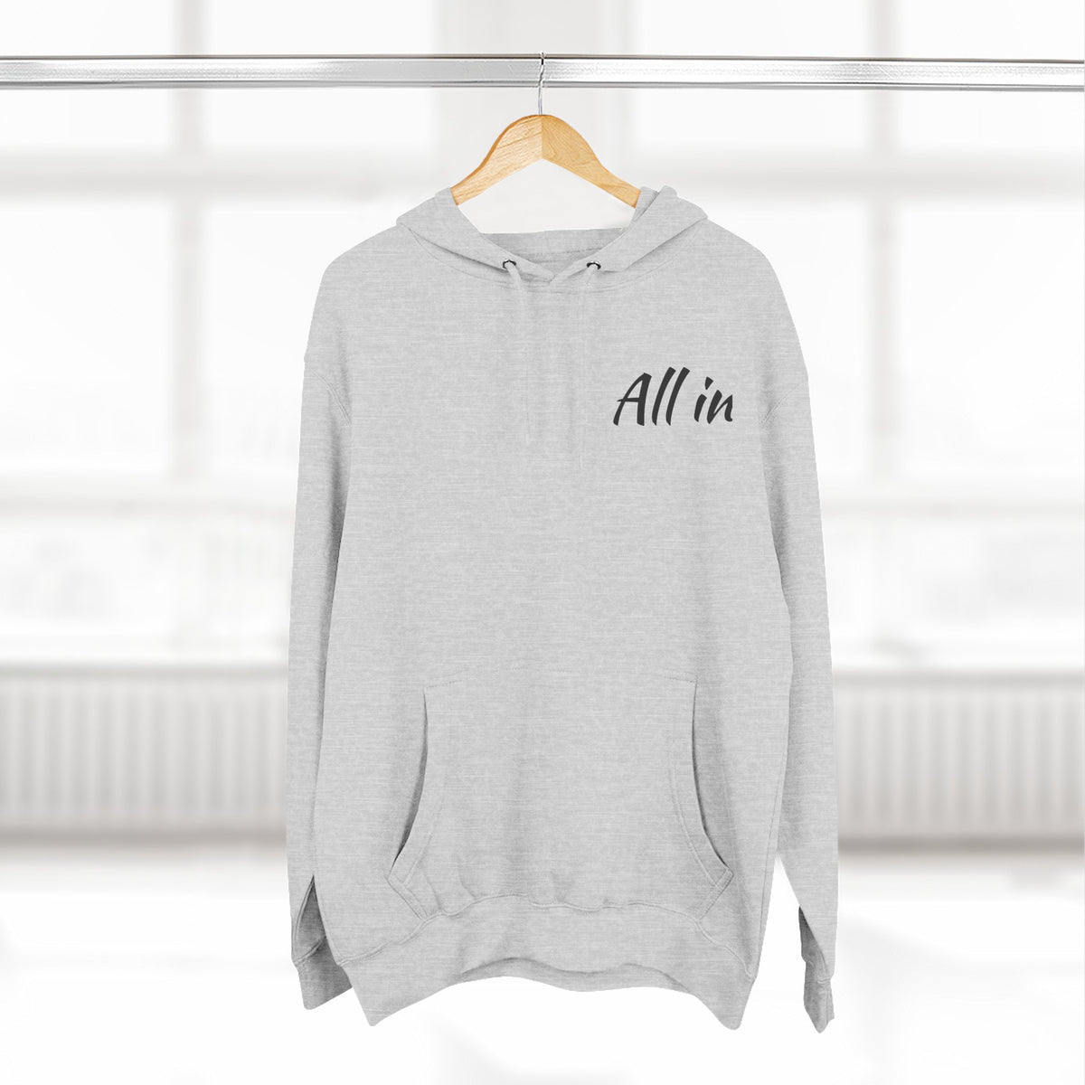 Three-Panel Fleece Hoodie "All in" poker joker