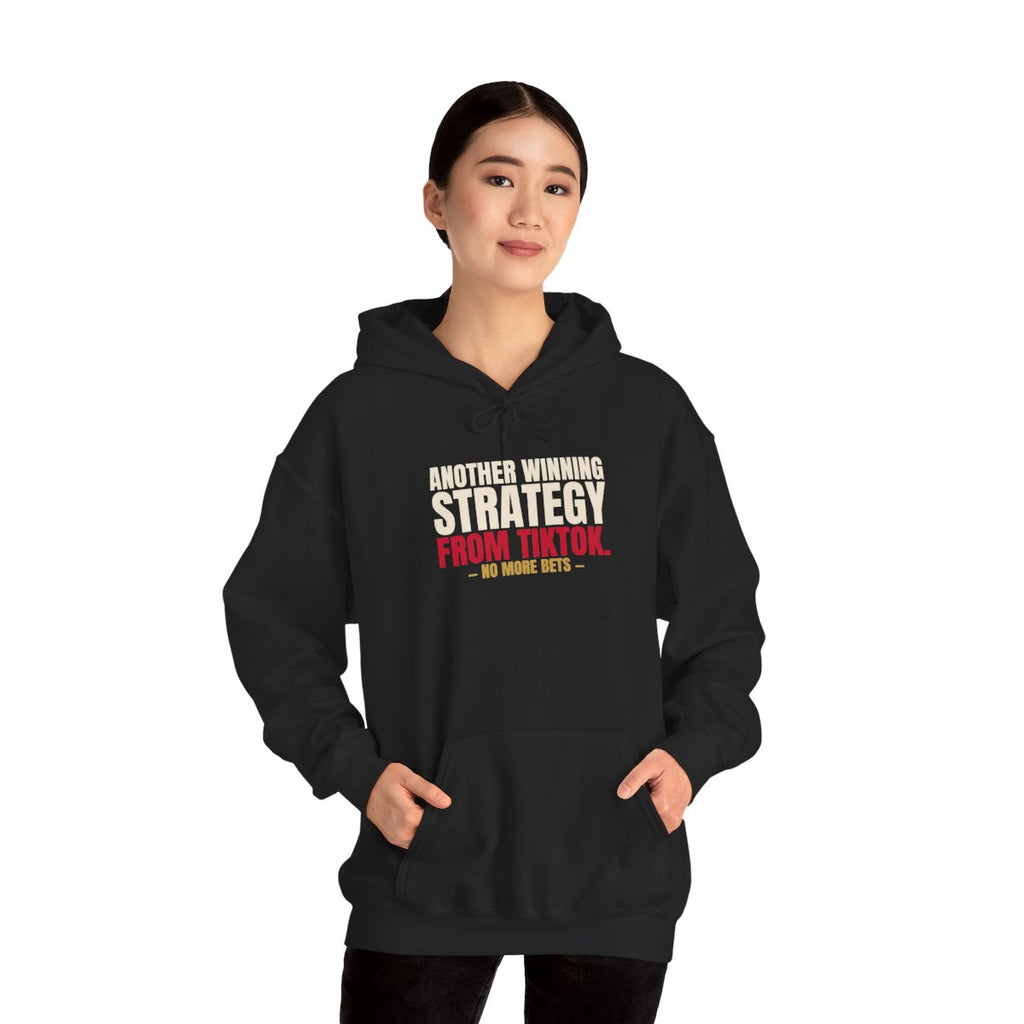 Another Winning Strategy From TikTok. — Roulette Hoodie (Black, worn, front)