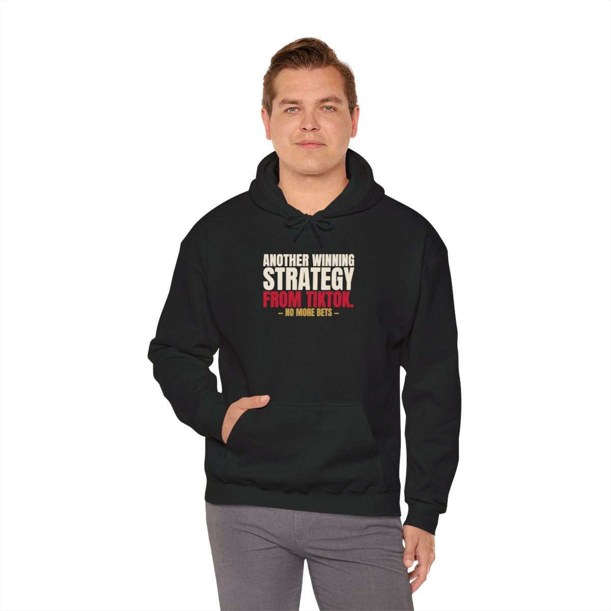 Another Winning Strategy From TikTok. — Roulette Hoodie (Black, worn, front)