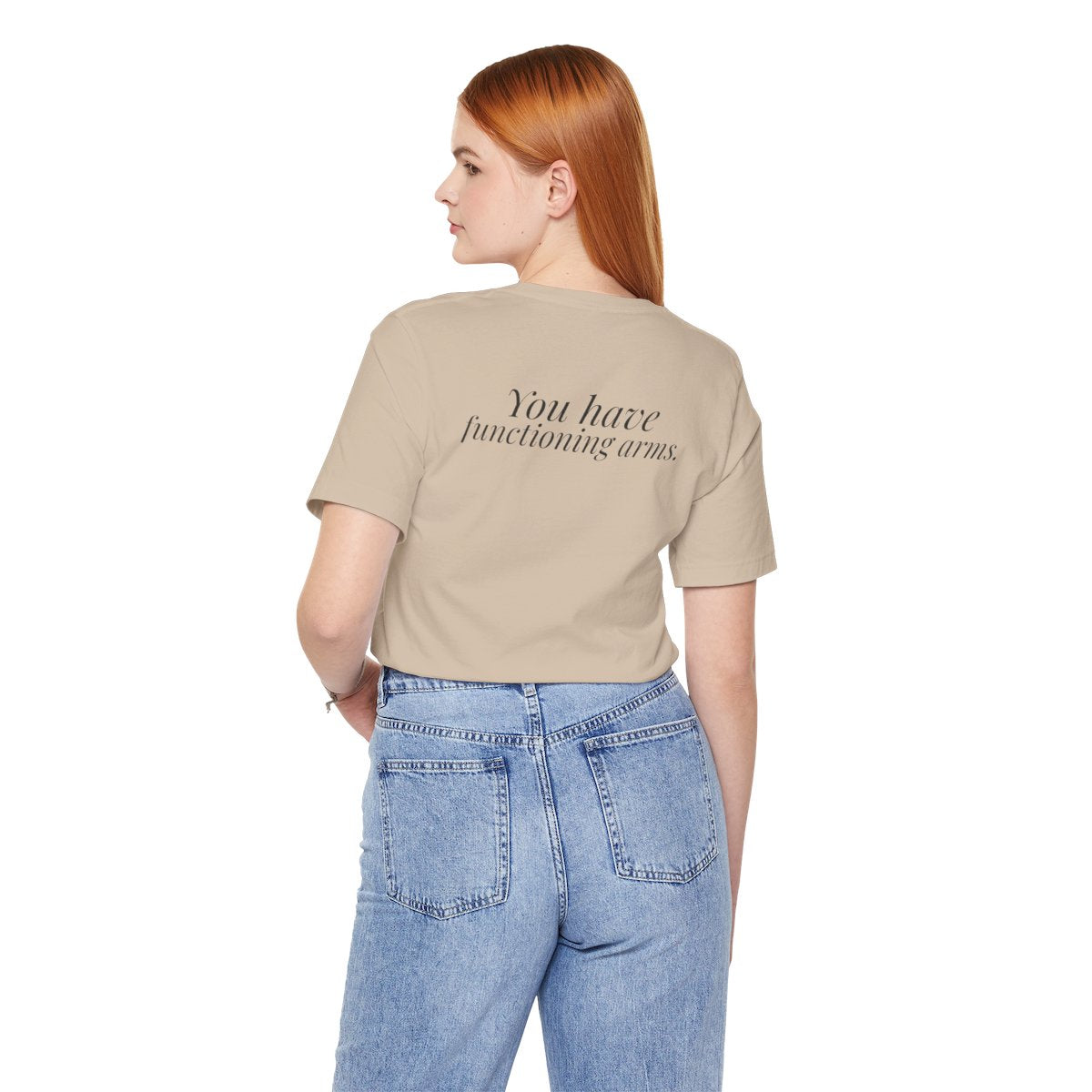 "Can You Put Me on 17?" — Roulette Tee (Tan, worn, back)