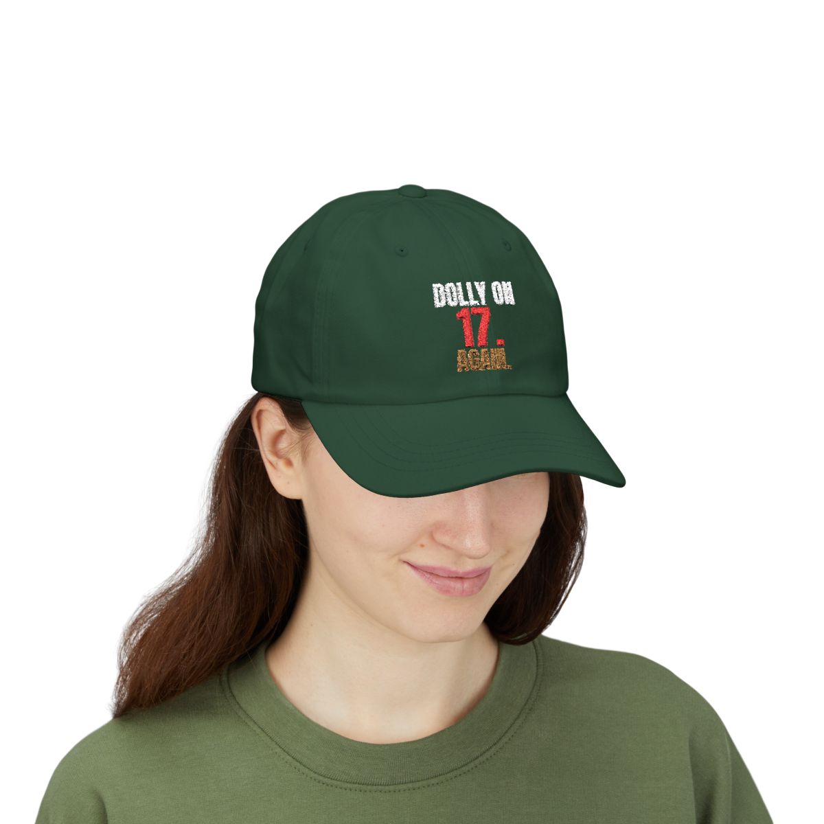 Dolly on 17. Again. — Roulette Cap (Spruce, worn, front)