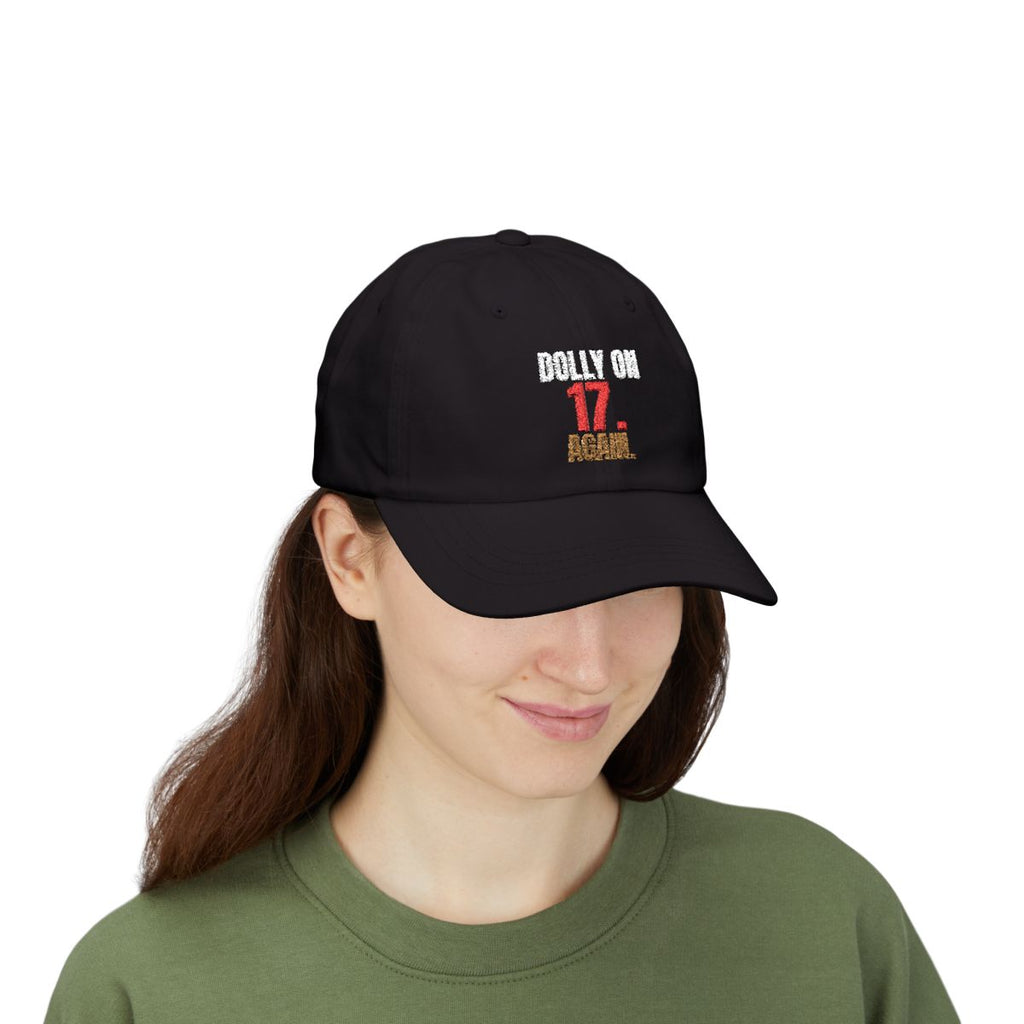 Dolly on 17. Again. — Roulette Cap (Black, worn, front)