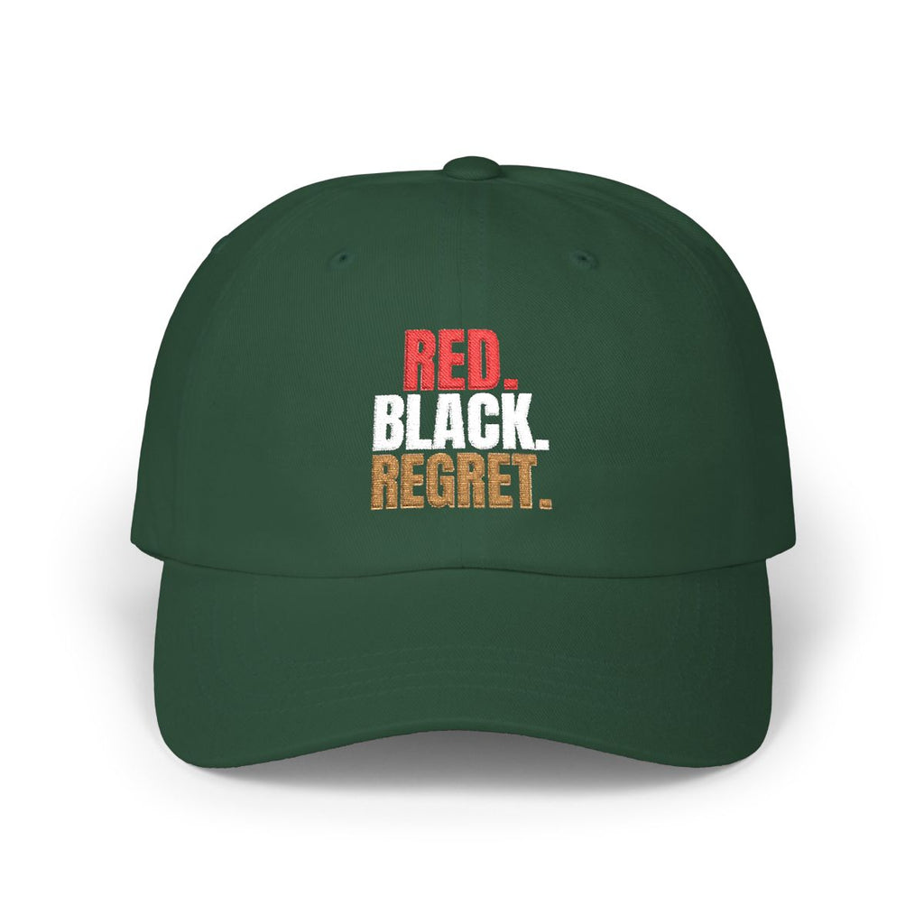 Red. Black. Regret. — Roulette Cap (Spruce, front)