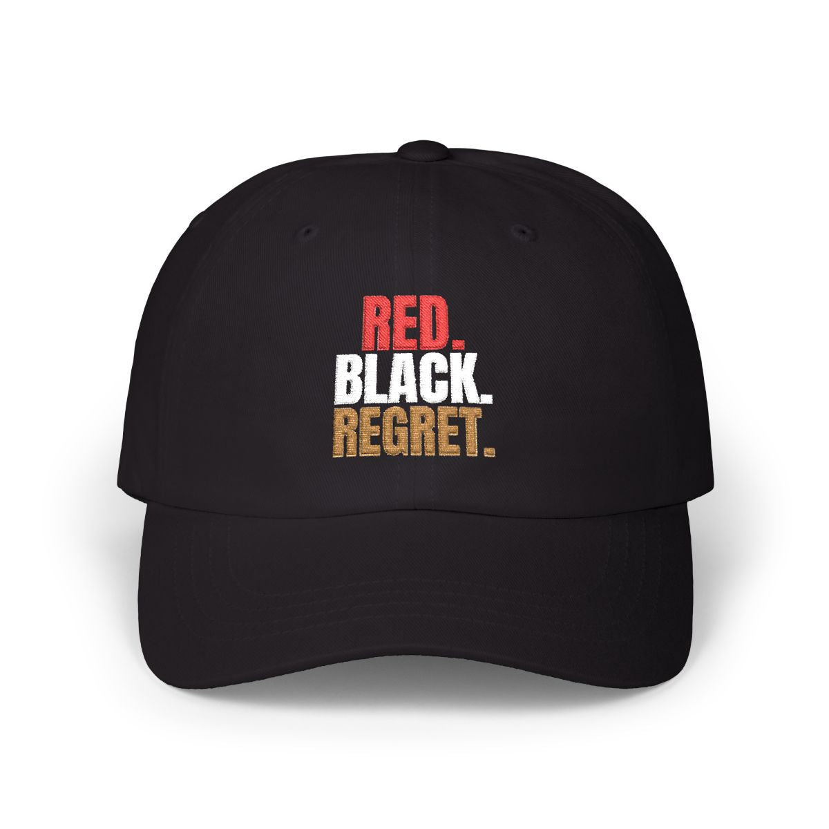 Red. Black. Regret. — Roulette Cap (Black, front)