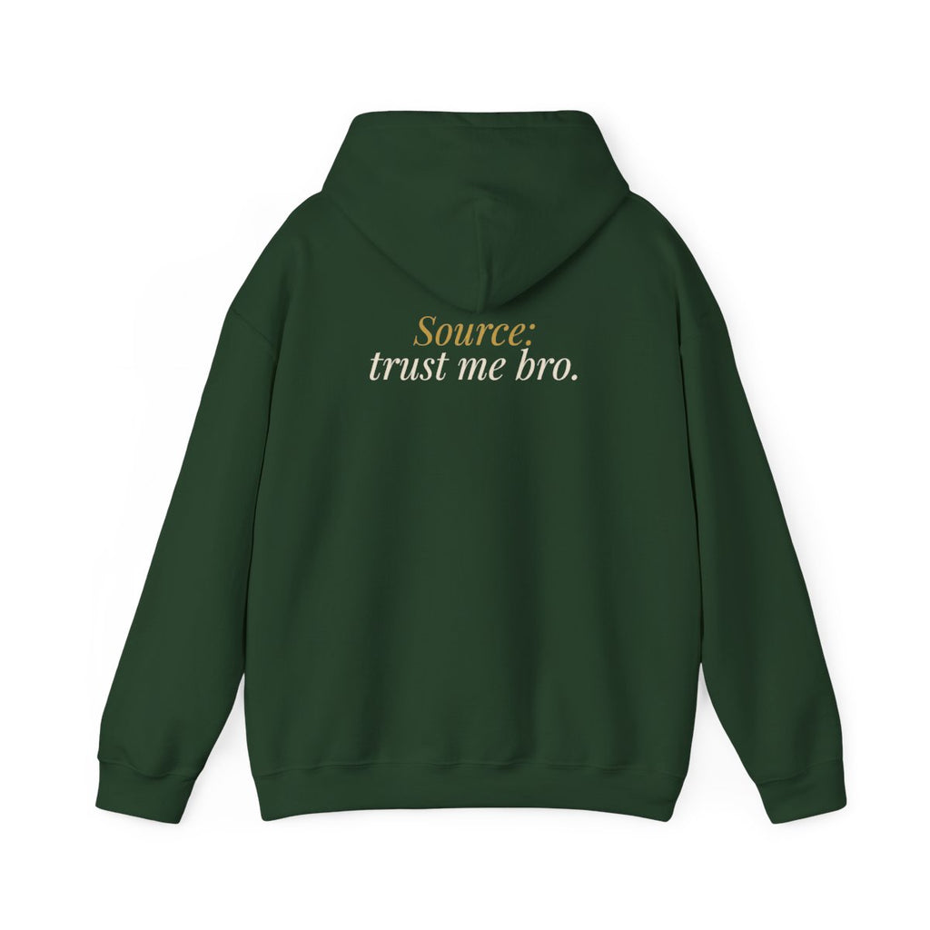 "That Number Is Due!" — Roulette Hoodie (Forest Green, back)