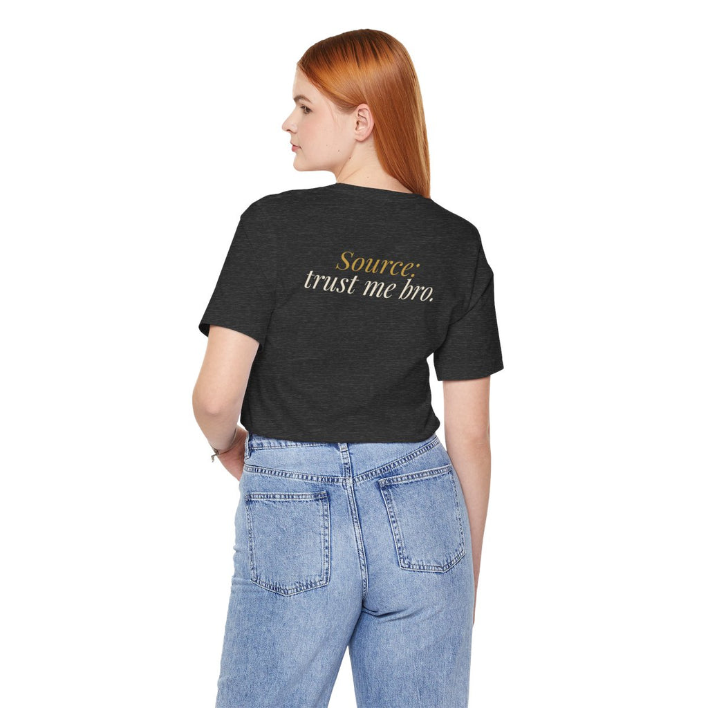"That Number Is Due!" — Roulette Tee (Dark Grey Heather, worn, back)