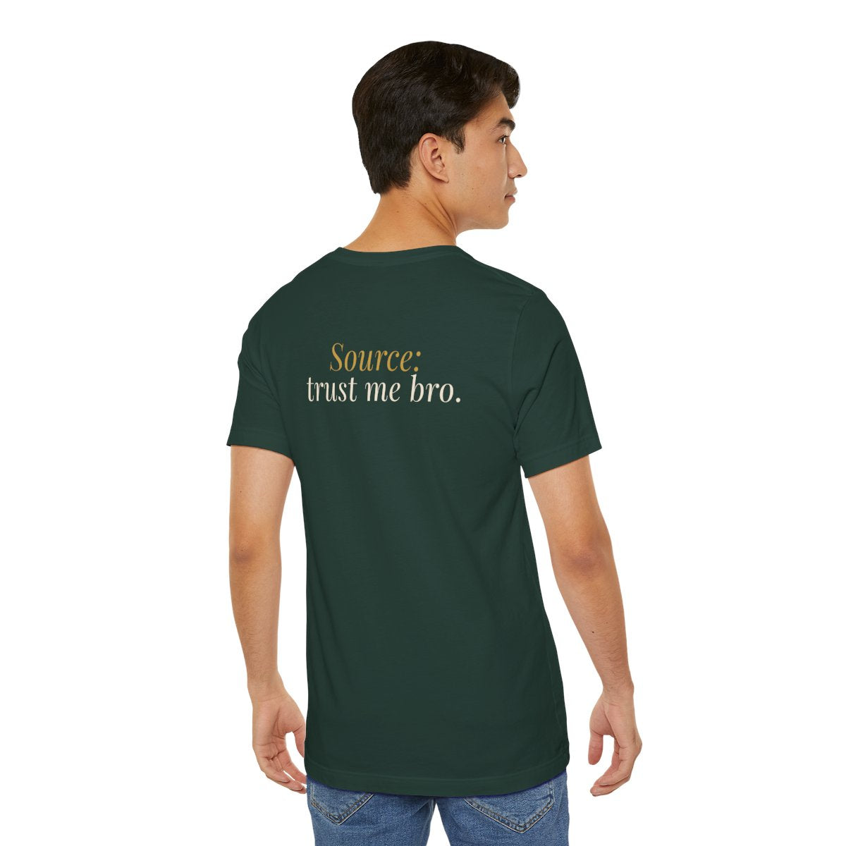 "That Number Is Due!" — Roulette Tee (Forest, worn, back)